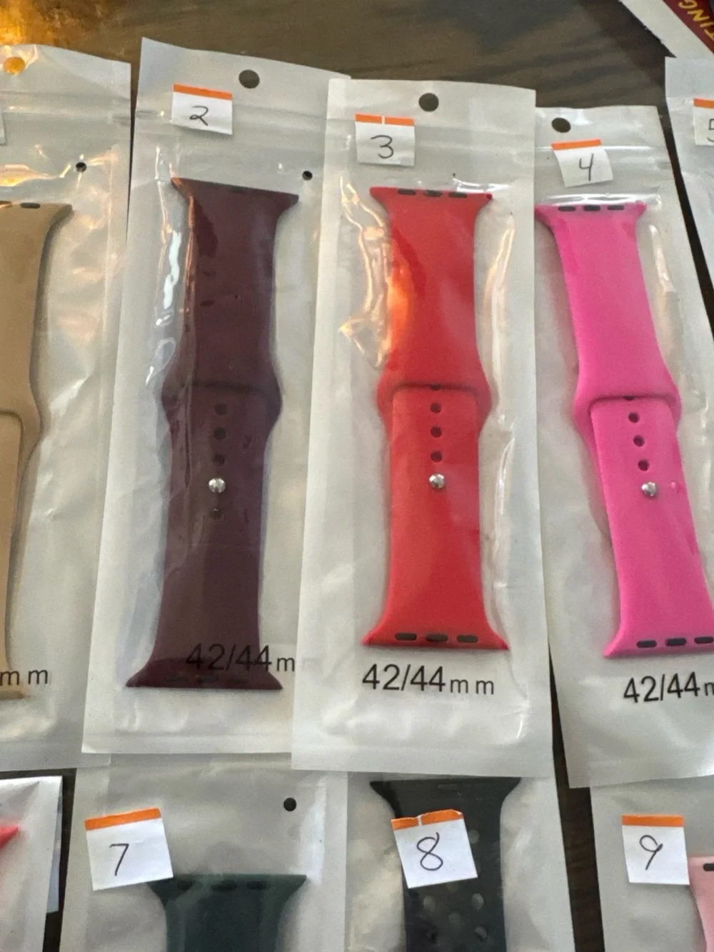 2 Silicone Replacement Apple Watch Bands - Assorted Colors (42/44mm). Pick 2